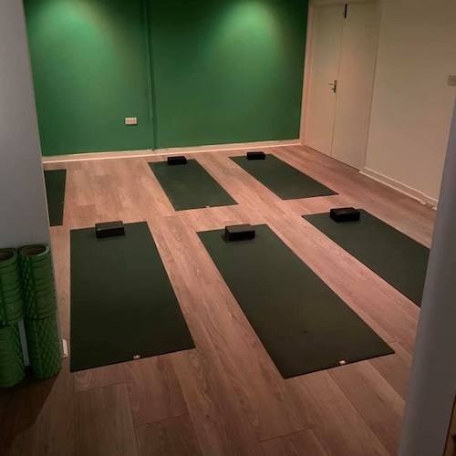 Yoga studio and mats